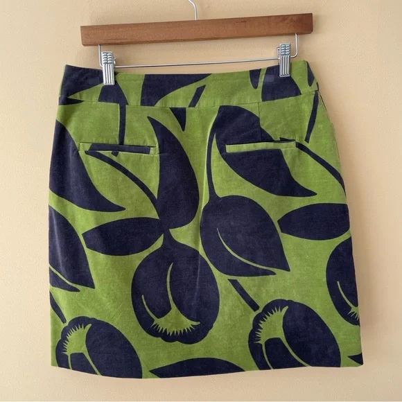 BODEN Velvet Tulip Mini Skirt in Green and Black WG374 size 8R - Picture 3 of 5